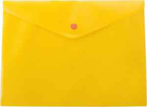 Папка-конверт на кнопке А5 Buromax, прозрачная, оранжевая - фото 1