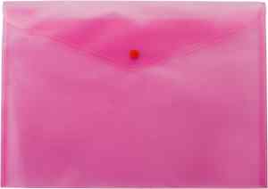 Папка-конверт на кнопці А5 Buromax, прозора, рожева - фото 1