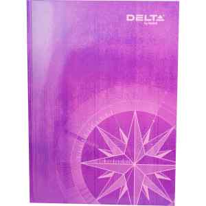 Книга обліку А4, Delta тверда обкладинка, 96 арк, клітинка, фіолетова - фото 1