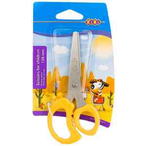 Ножницы детские Zibi 5010, 128 мм, пластиковые ручки с резиновыми вставками, желтые - фото 1