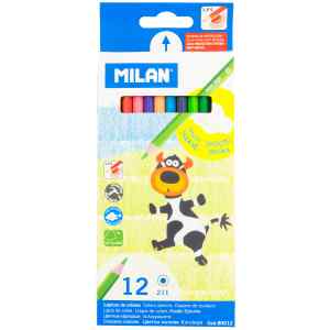 Олівці кольорові Milan, 12 кольорів - фото 1