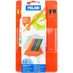 Олівці кольорові Milan, 12 кольорів, пластикова коробка - фото 1