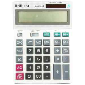 Калькулятор Brilliant BS-7722 М, 151x204x38мм, 12 разрядный, 2 источника питания - фото 1