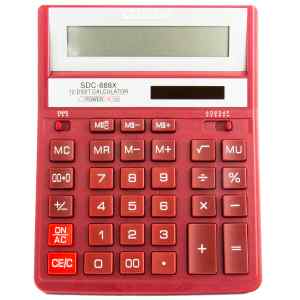 Калькулятор Citizen SDС-888XRD, 158x203x31мм, 12 розрядний, 2 джерела живлення, червоний - фото 1