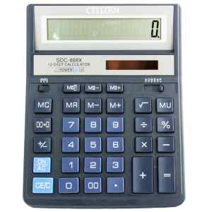 Калькулятор Citizen SDС - 888XBL, 158 x 203 x 31 мм, 12 розрядный, 2 источника питания, синий - фото 1
