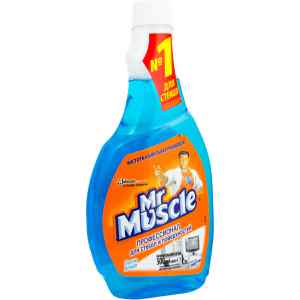 Засіб для миття скла Mr Muscle, змінна пляшка, 500 мл, синій - фото 1