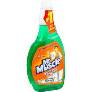 Засіб для миття скла Mr Muscle, змінна пляшка, 500 мл, зелений - фото 1
