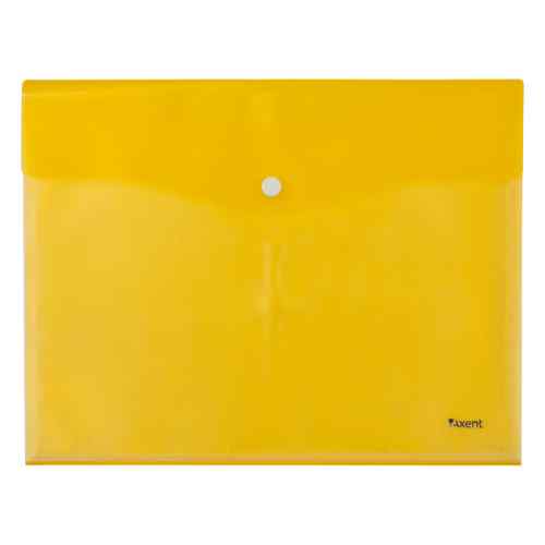 Папка-конверт на кнопці А4 + 5 файлів Axent, прозора, жовта-фото2