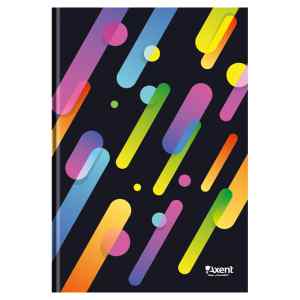 Книга обліку А4, тверда обкладинка Axent Colour Rain, 96 аркуша, чорна, клітинка  - фото 1
