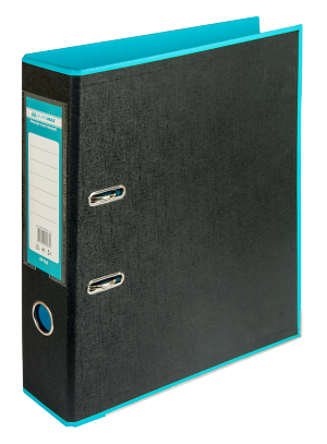 Папка-реєстратор, 70 мм, А4, Buromax Style, двостороння, чорно-блакитна - фото 1