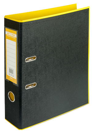 Папка-реєстратор, 70 мм, А4, Buromax Style, двостороння, чорно-жовта - фото 1