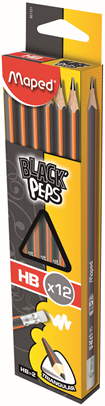 Карандаш графитовый НВ, с ластиком, Maped Black Peps	  - фото 1