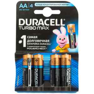 Батарейка АА, Duracell Turbo Max LR6, 4 шт. - фото 1