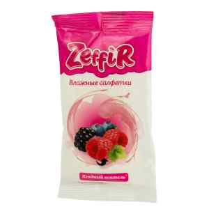 Серветки вологі Zeffir, в упаковці 15 штук, ягідний коктейль - фото 1