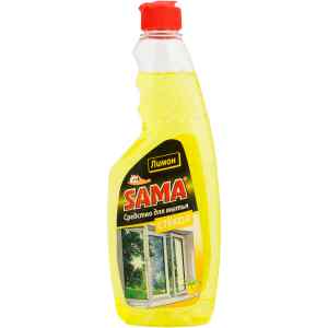 Засіб для миття скла Sama змінна пляшка, 500 мл, лимон - фото 1