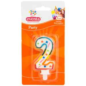 Свічка для торта Eventa Party, цифра 2 - фото 1