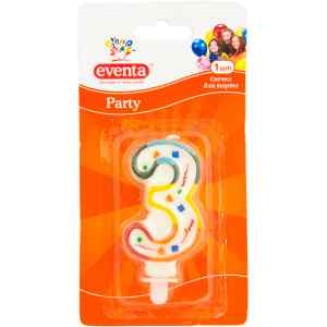 Свічка для торта Eventa Party, цифра 3 - фото 1