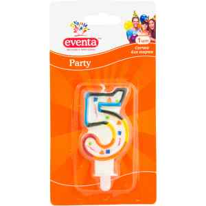Свічка для торта Eventa Party, цифра 5 - фото 1
