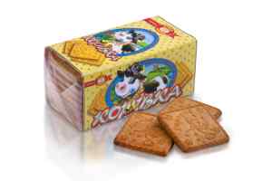Печиво Бісквіт Шоколад Корівка, смак пряженого молока, 180 гр., уп. - фото 1