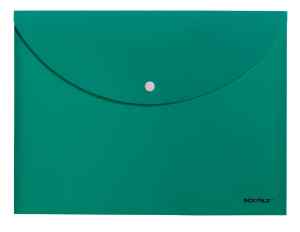 Папка-конверт на кнопці А4 Scholz, 180мкм непрозора, зелена - фото 1