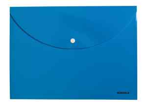 Папка - конверт на кнопке А4  Scholz, 180 мкм непрозрачная, синяя - фото 1