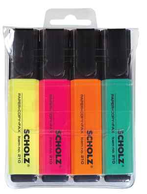Набор текстовых маркеров Scholz 210, 4 цвета - фото 1