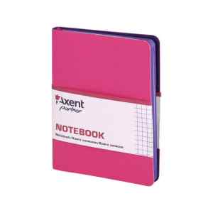 Діловий блокнот 115х160мм Axent Partner Soft Mini рожевий, 80арк., у клітинку - фото 1