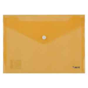 Папка-конверт на кнопке А5  Axent, прозрачная, оранжевая - фото 1