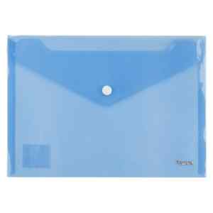 Папка-конверт на кнопке А5  Axent, прозрачная, синяя - фото 1