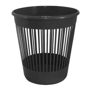 Корзина для мусора пластиковая решетчатая  Delta, черная - фото 1
