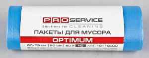 Мешки для мусора, 60 л, HD, Proservice Optimum, 20 шт, 60 см х 75 см, синие - фото 1