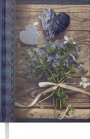 Щоденник недатований Buromax Romantic А5, з малюнком, темно-синій - фото 1