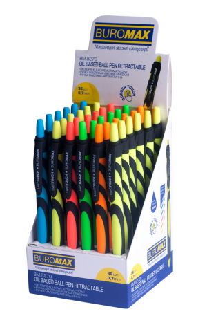 Ручка кулькова автоматична  Buromax Live Touch 8270, 0.7мм, синя - фото 1