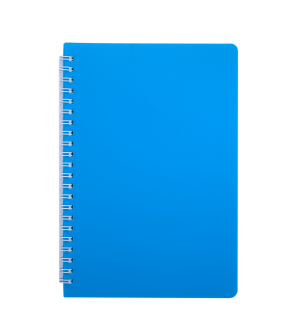 Блокнот А5, спираль с боку, 60 л, Buromax Bright, пластиковая обложка, голубой - фото 1