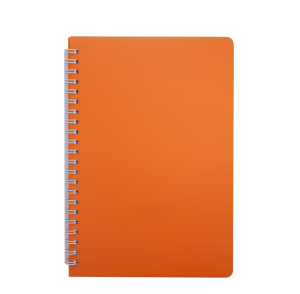 Блокнот А5, спираль с боку, 60 л, Buromax Bright, пластиковая обложка, оранжевый - фото 1