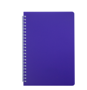 Блокнот А5, спіраль збоку, 60 аркушів, Buromax Bright, пластикова обкладинка, фіолетовий - фото 1