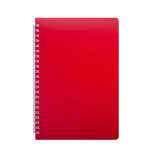 Блокнот А5, спираль с боку, 60 л, Buromax Bright, пластиковая обложка, красный - фото 1