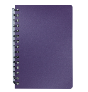 Блокнот А6, спираль с боку, 80 л, Buromax Status, пластиковая обложка, фиолетовый - фото 1