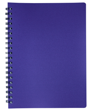 Блокнот А4, спіраль збоку, 80 аркушів, Buromax Status, пластикова обкладинка, фіолетовий - фото 1