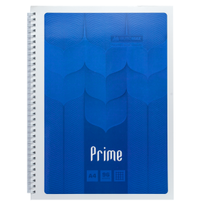 Блокнот А4, спіраль збоку, 96 аркушів, Buromax Prime, синій - фото 1
