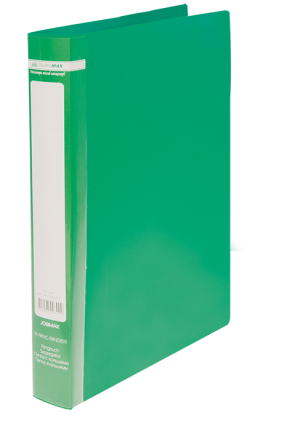 Папка-регистратор 2 кольца, 35 мм, А4 Buromax, пластиковая, зеленая	 - фото 1
