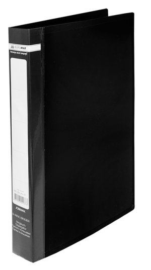 Папка-регистратор 2 кольца, 35 мм, А4 Buromax, пластиковая , черная - фото 1