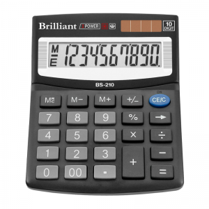 Калькулятор Brilliant BS-210, 100x124x33 мм, 8 разрядный, 2 источника питания - фото 1