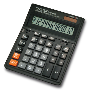 Калькулятор Citizen SDC-444S 153x199x30,5мм, 12 розрядний, 2 джерела живлення - фото 1