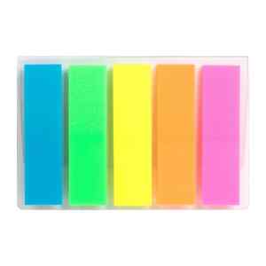 Стікер-закладки, 12х45 мм, 125 аркушів, 5 кольорів, Delta, неонові, пластикові прямокутні - фото 1