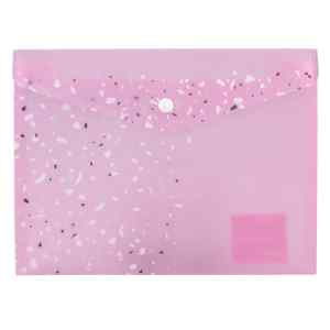 Папка-конверт на кнопці А5 Axent Shine, з блискітками, рожева - фото 1