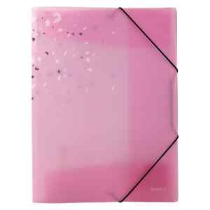 Папка на гумках пластикова А4 Axent Shine, з блискітками, рожева - фото 1
