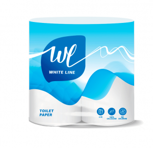 Туалетний папір White Line, білий, 2-х шаровий, 4 шт, 15 м - фото 1