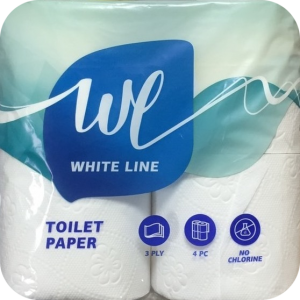 Туалетний папір White Line, білий, 3-х шаровий, 4 шт, 16,25 м - фото 1