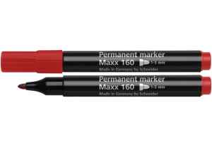 Маркер перманентный Schneider Maxx 160, 1-3 мм, красный - фото 1